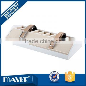 Unique Wooden 10-Grid Belt Display Stand photo-2