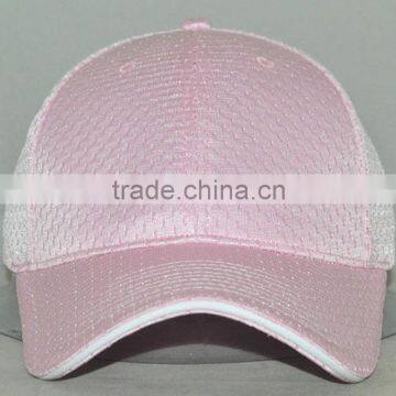 pink mesh blank cap with white sandwich bill 6panels beseball cap