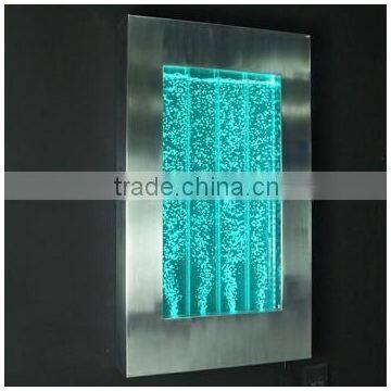 Wall mounted LED water bubble wall, stainless steel frame bubble panel