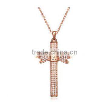 Authentic Austrian Crystal LOVE CROSS Necklace NEW ITEM