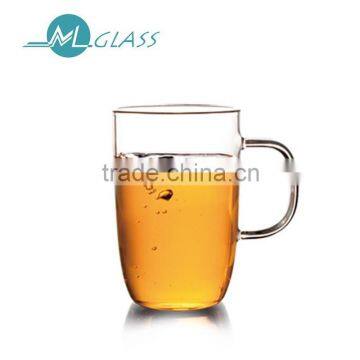 New Product 450ml Handmade Glassware, OEM Heat Resistant Glass Beer Mug N6359