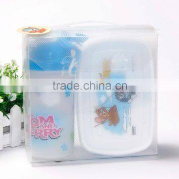 plastic new lunch box water bottle lunch set gift set