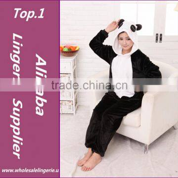 Hot sale flannel animal onesie panda costume good quality panda gifts panda pajamas for adult