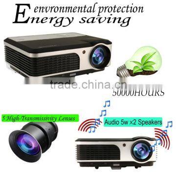 Caiwei A5 Wireless 2600 Lumens Portable WIFI Black Projector With USB Port
