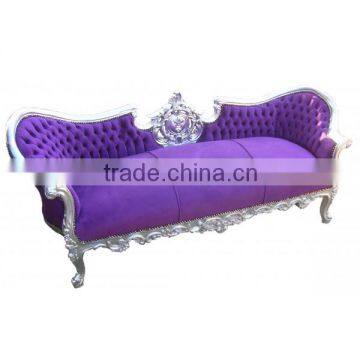 Baroque sofa Purple and silver