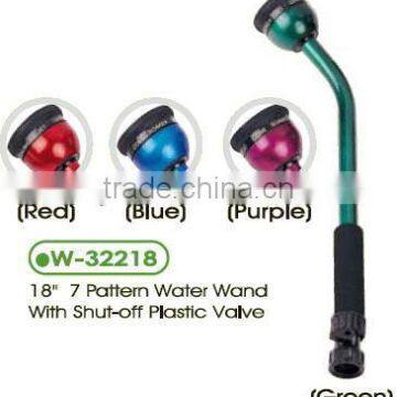18" 7 Pattern Water Wand With Shut-off Plastic Valve