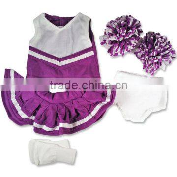 Doll clothes fits American Girl doll Purple Cheerleader Set with Socks and Panties