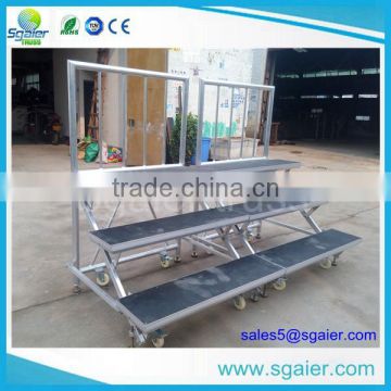 Aluminum choral riser with guardrail in Guangzhou Sgaier