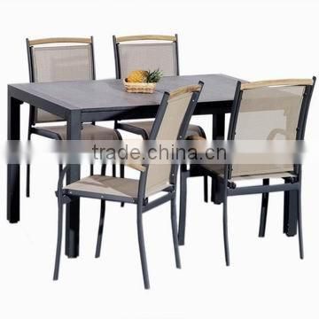 outdoor garden aluminum dining granite table and chair