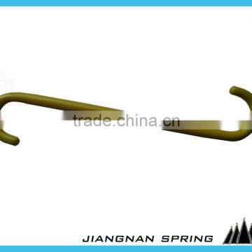 S spring steel hook in yellow plastic