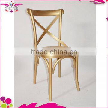 wooden cross back chair with different colors