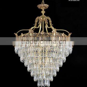 Rococo Style Crystal & Golden Brass Chandelier For Living Room Hotel Hall/ Elegant Crystal Chandelier Decorated Pendant Lamp photo-5