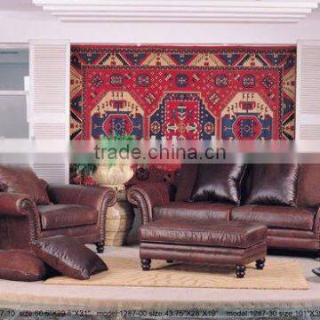 High Quality Modern Style Genuine Leather Sofa Set. American Style Leather Sofa Set. Chesterfield Sofa in Genuine Leather B48131