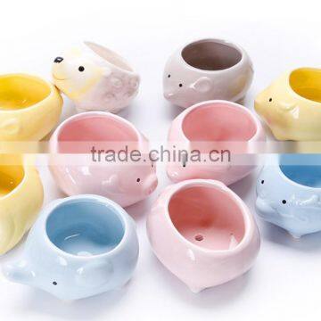 Cartoon succulent flowerpot ornaments small ceramic animal planters