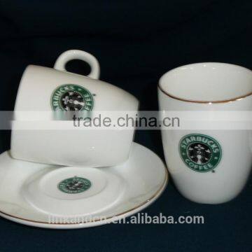 Promotion coffee mug with saucer Coffee mug set Tea mug with saucer Hotel tea mug with saucer