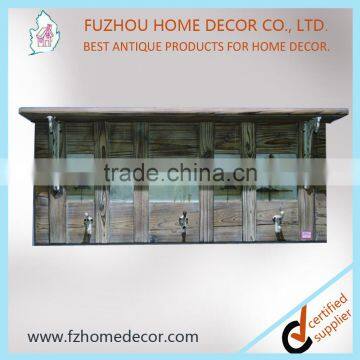 2016 New Style Antique Natural Wooden Wall Shelf With Photo Frame & Hangers photo-2