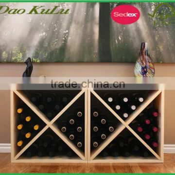 eco friendly stackable decorative wooden wine storage cube