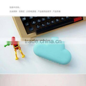 Ultra Mute Voice Control Snooze Bedside Clock Clouds Shape Alarm Clock Led Digital Calendar Display Wall Clock photo-4