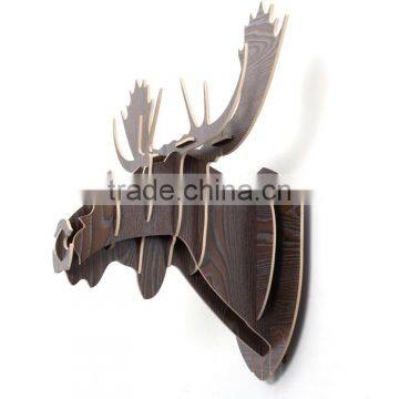 Indoor Wall Mounted Wooden Deer Head Decoration photo-2