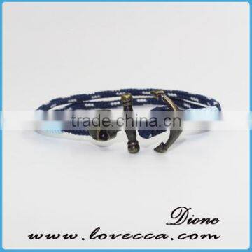 New Design Silver/gold Anchor Various Rope Nylon Anchor Bracelet photo-6