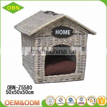 China Custom Nice Quality Beautiful Antique Pet House Wicker Dog Bed Indoor Cat House for Sale photo-3