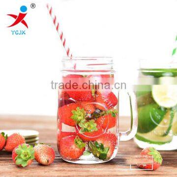 Creative drinking glass cup , lemon juice glass cup with lid