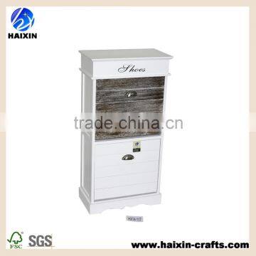 shabby chic wooden shoe cabinet/wood shoe cabinet