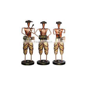 IRON PAINTED MUSICAL MEN (SET OF 3) NEW