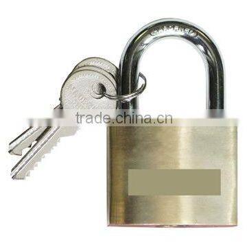 Padlock, heavy model, steel shackle - brass body