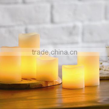 S/5 Battery Powered LED Flameless Candles Small Pillar Wax Candles