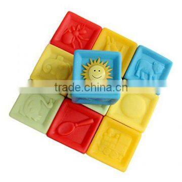 Baby Learning Blocks Set Baby Blocks Toys Non-toxic Soft Plastic Cartoon Cube Building Blocks Children Educational Toy photo-4