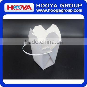 16oz /26oz /32oz Disposable White Paper Food Packing Box With Plastic Handle,waterproof and Oilproof photo-3