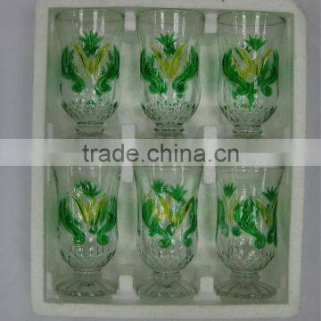 JK039 6pcs Glass Drinking Set with spray deco