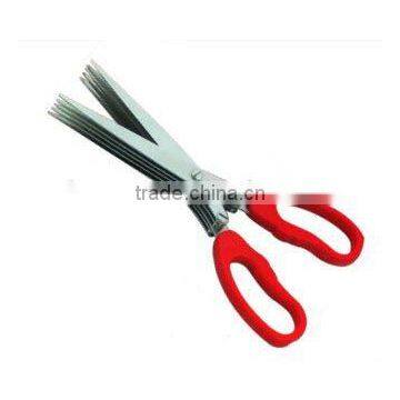 Multi-functional 5- Blade Herb Scissor With PP Handle