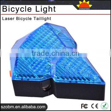 Factory Wholesale OEM Blue Diamond Style Wireless LED Laser Bicycle Bike safelight Taillight