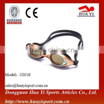 PC mirror coated custom design for adults swimming goggle