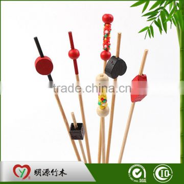 environmental bamboo BBQ sticks with colorful ball for fruit