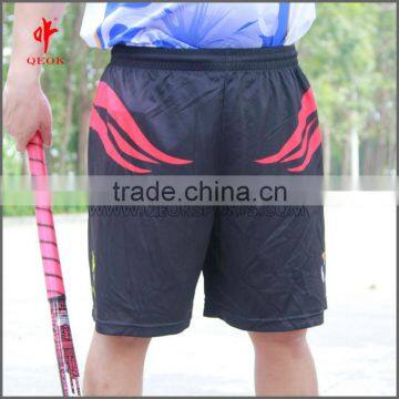 Black with Fire Pattern Men's Hockey shorts