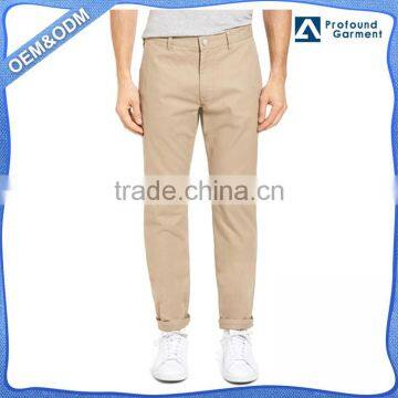 casual brand name of men latest design cotton fitness slimming washed chinos work man pants fabric trousers