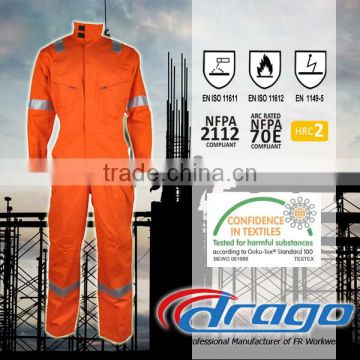 NFPA 2112 fire resistant oil rig coveralls