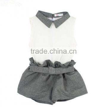 Bulk wholesale kids clothes in China sleeveless tops and shorts 2 piece sets