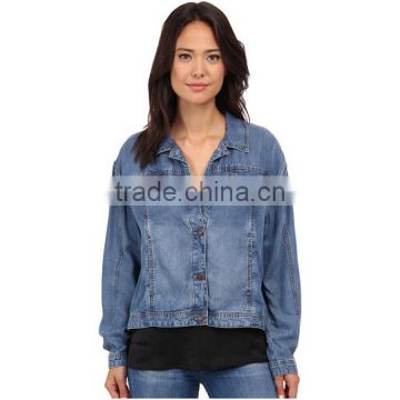 high quality autumn denim jacket women with soft fabric