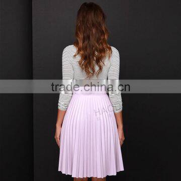 MGOO New Arrival 2015 Custom Made Chiffon Pink Pleated Skirts Summer A Line Fancy Long Skirts 15145B333 photo-5