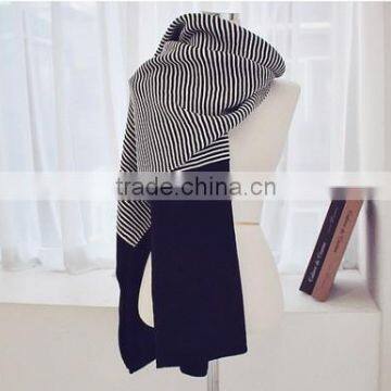 latest style acrylic warm ladies striped scarf