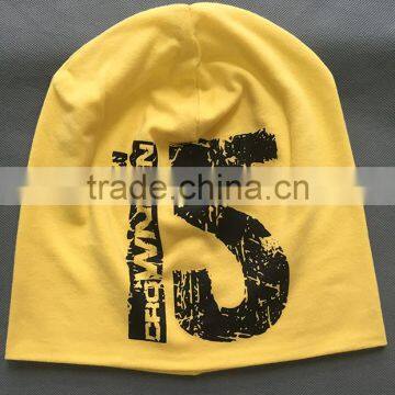 Knit skull caps winter knitted european print hat cap knitted dobby winter hat and cap