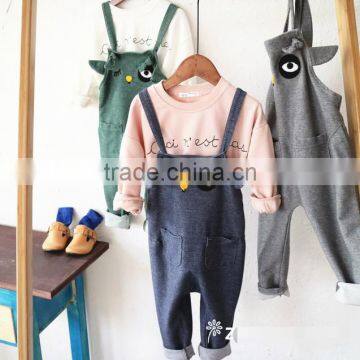 YD12297 spring 2017 cartoon colored cotton children boys overalls pants