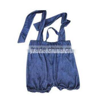 Boutique Blue Suspender Shorts Button Design Baby Boys Wearing Panties photo-3