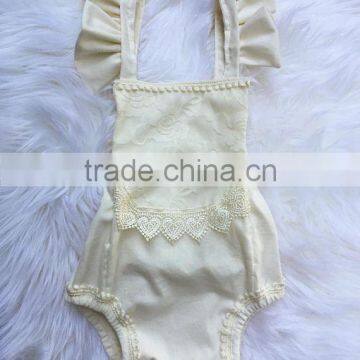 Newest Style Baby Cotton Wear Clothes Infant Girls Ruffle Sleeveless Playsuit Toddler Lace Romper photo-3