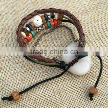 Zm35322a Wholesale Charm Bracelet Women Vintage Leather Bangle photo-4