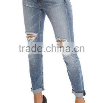 Ripped Denim Jeans ,ripped Jeans Denim,red Blue Denim Brand Jeans photo-5